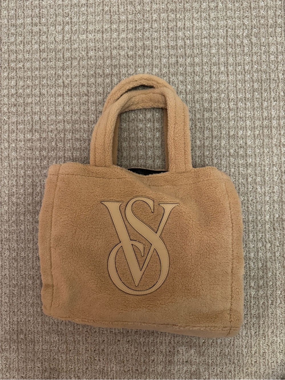 Victoria's Secret VS Logo Teddy Sherpa Tote — NWOT